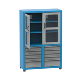 Armário com 2 Prateleiras reguláveis 10 gavetas e Visor de acrílico ARM008A CMB