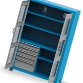 Armário com 2 Prateleiras reguláveis 5 Gavetas e Visor de acrílico ARM007A CMB