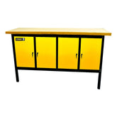 Bancada Oficina Fechada 400kgf Com 4 Portas 2 Prateleiras Tampo de 40mm Pintura Epóxi BMLF-2000 Lynus