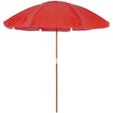 Guarda Sol 2,40 Metros Vermelho em Bagum Caiobá e Alumínio com Vareta de Fibra Bel