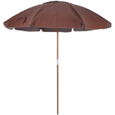 Guarda Sol 2,40 Metros Marrom em Bagum Caiobá Alumínio com Vareta de Fibra Bel