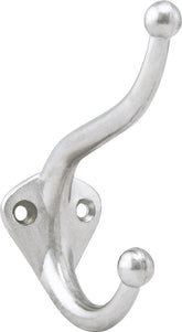 Cabide duplo grande metálico niquelado Vonder