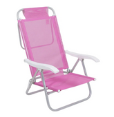Cadeira Sunny Aluminio Sannet 6 Posicoes Rosa Bel