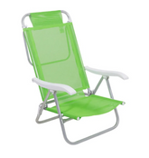 Cadeira de Praia Reclinável Sunny em Alumínio Verde Bel