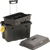 Caixa plástica ferramentas baú 620x440x445mm c/ rodas Vonder