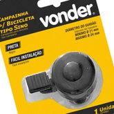 Campainha para bicicleta tipo sino preta Vonder