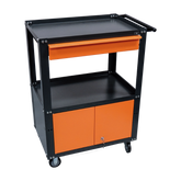 Carrinho Ferramentas Semi Fechado Cinza e laranja Presto