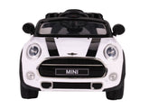 Carrinho Elétrico Mini Cooper 12v Com Controle Remoto Branco