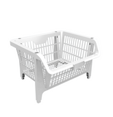 Cesto Expositor Empilhável Branco Presto