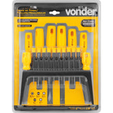 Chave Fenda/Phillips/Hexagonal Jogo 18 peças Vonder