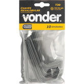 Chave Hexalobular T30 c/ Furo Guia Crv c/ 10 peças Vonder