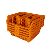 Conjunto 5 Cesto Expositor Medio Empilhável Laranja Presto