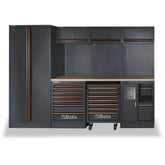 Conjunto Móveis Oficina com Bancada Armário Parede Carrinho Paineis Paineis Ferramenta C45PRO/W Beta