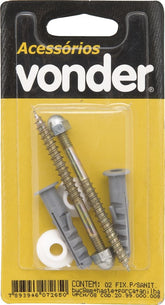 Conjunto Fixação Para Sanitário Parafuso Aço Latonado Bucha