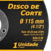 Disco de corte 115mm x 10mm x 2223mm DCVP Vonder Plus