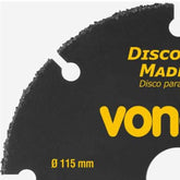 Disco De Corte Tungstênio 115mm Segmentado Para Madeira DMV115 Vonder