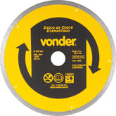 Disco diamantado 200mm contínuo furo 25mm xld Vonder