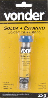 Estanho fio 1,0mm 63x37 25g tubo Vonder