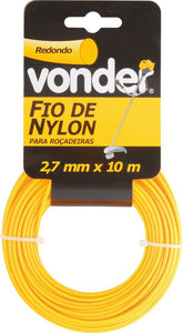 Fio Nylon 2,7mmx10m Redondo Roçadeiras E Aparadores Vonder