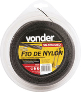 Fio Nylon 3,0mmx50m Silencioso Roçadeiras E Aparador Vonder