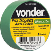 Fita isolante pvc 19mmx10m verde anti chama peça Vonder