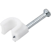 Grampo Fixa-Fio Coaxial 6 Prego 2,5x25 Branco 20 pçs Vonder