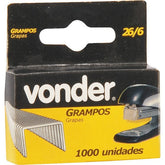Grampo 6mm Reto 26/6 Grampeador Escritório 1000 Vonder