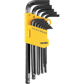 Jogo Chave Allen 1,27-10mm CRV Tipo L Longa Abaulada Com 13 Peças Vonder