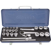 Jogo de Soquetes Sextavados Encaixe 1/2'' 10mm à 32mm com 26 Peças 19Kmu Gedore