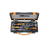 Jogo de Soquetes Estriados 1/4'' com 17 peças Catraca Reversível e Estojo Metálico 900AS/MB-C17 Beta