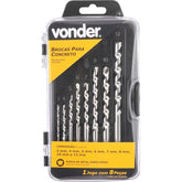 Jogo Broca Vídea 3-12mm Din 8039 Concreto Caixa Metá Vonder