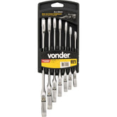 Jogo Chave Combinada Catraca Articulada 8-19mm Vonder