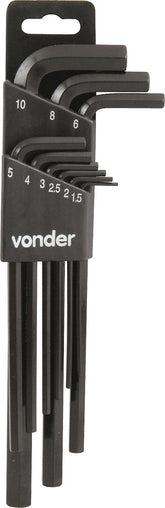 Jogo Chave Hexagonal Allen 1,5-10,0mm Tipo L Vonder