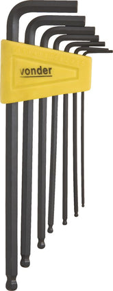 Jogo Chave Hexagonal Allen 1,5-6,0mm Tipo L Abaulada Vonder