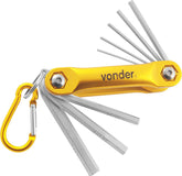 Jogo Chave Hexagonal Allen 1,5-8,0mm Canivete Alumin Vonder