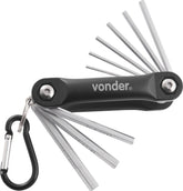 Jogo Chave Hexagonal Allen 5/64-1/4 Canivete Alumínio Cromo