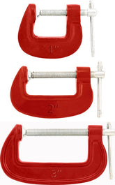 Jogo grampo tipo c com 1",2",3" ferro fundido leve - Nove54