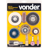 Jogo ponta montada e escovas com 10 peças Vonder