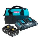 Kit Carregador DC18RD 220V com 2 Baterias 18V BL1850B e Bolsa Makita