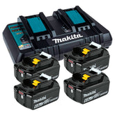 Kit Carregador DC18RD 220V com 4 Baterias BL1860B Makita
