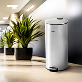 Lixeira Redonda 30 Litros Inox Tampa Pedal Vonder