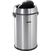 Lixeira Redonda 65 Litros Inox Tampa Basculante Vonder