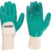 Luva malha revestida 10 palma latex verde ca39639 - Vonder