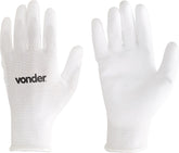 Luva poliéster helanca m branco palma pu ca30909 Vonder