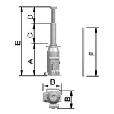 Macaco Garrafa 16 T Hidráulico CJ16 Bovenau