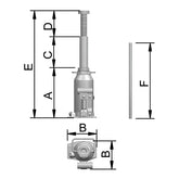 Macaco Garrafa 25 T Hidráulico MT25 Bovenau
