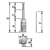 Macaco Garrafa 30 T Hidráulico MT30 Bovenau