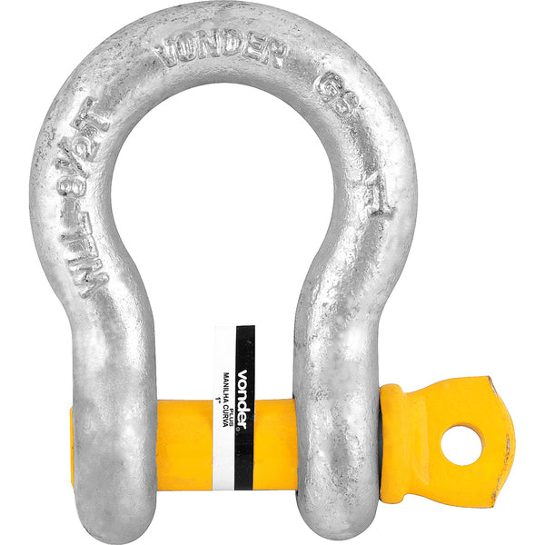 Manilha p/ cabo de aço 1/4" curva pesado galv Vonder Plus