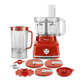 Multiprocessador PMP1600 1700W Philco Vermelho Com Copo Liquidificador Acessórios Multifunções 127V