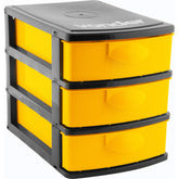 Organizador Plástico 3 Gavetas Preto E Amarelo - Vonder